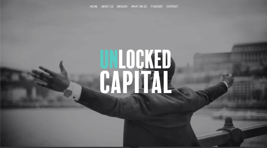 Unlocked Capital website landing page Unlocked Capital website landing page